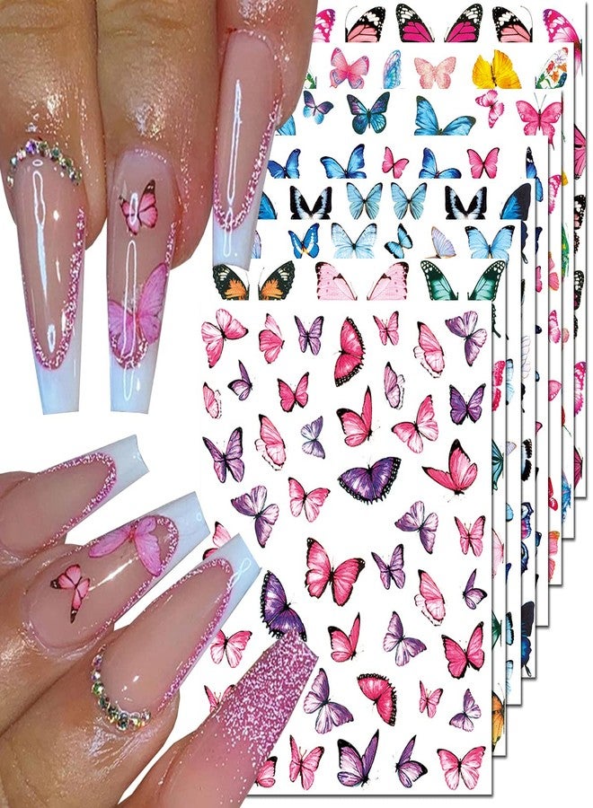 BSBTBZ Butterfly Nail Art Stickers, 3D Decals - Self-Adhesive Butterflies Wing Designs for Women, DIY Nail Decoration - Image 1